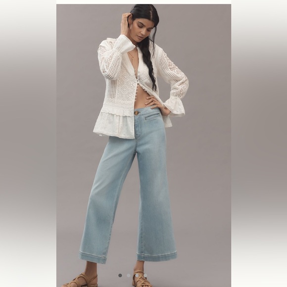 PILCRO Rainbow High Rise Crop Flare Jeans- 32 - Picture 2 of 6